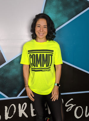 COMMIT tee - Neon Yellow with Black