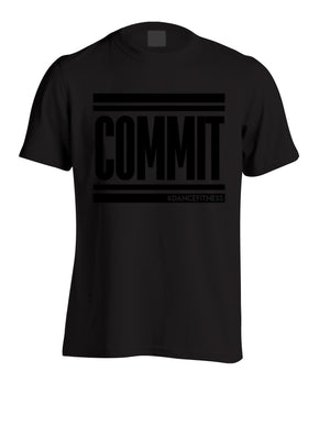 COMMIT Tee - Black w/ Black Print