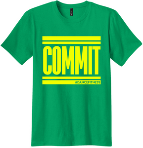 COMMIT tee - Kelly Green with Yellow