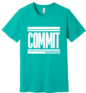 COMMIT Tee - Teal w/ White
